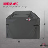 Thumbnail for Premium BBQ Cover, Gas Barbecue Cover Fits Weber BBQ, Char Broil, Outback & More, Waterproof, Heavy Duty, Windproof, Rip-Proof & UV Resistant Barbecue Covers (147L X 61W X 122H Cm, Black)