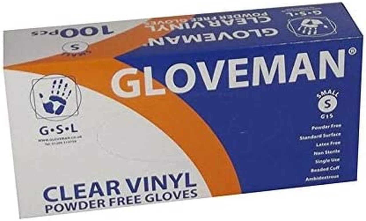 Gloveman Clear Vinyl Gloves (Box of 100) (Medium)