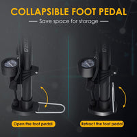 Thumbnail for Bike Pump with Pressure Gauge, Bicycle Pump with Presta & Schrader Valves Bike Pump for All Bikes, Foot Pump for Car Tyres, Road Mountain Bikes & Balls