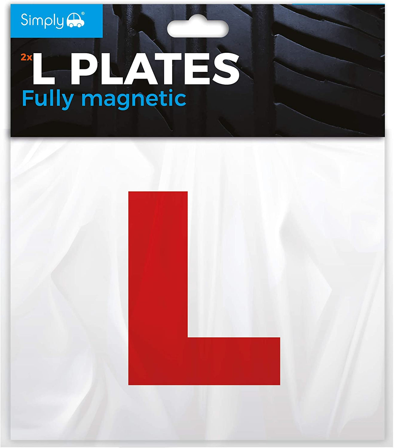 TL1000 Pack of 2, Fully Magnetic Car L-Plates, Twin Pack for Learning Drivers, Easy to Attach & Remove, Strong Magnetic Backs for Vehicles , Red