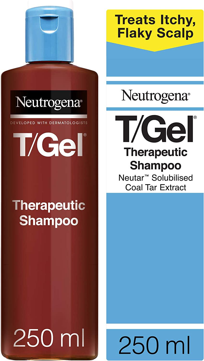 T/Gel Therapeutic Shampoo for Flaky, Itchy Scalp (1X 250Ml), Anti-Dandruff Shampoo for the Treatment of Scalp Psoriasis, Seborrheic Dermatitis and Dandruff, Medicated Shampoo for Itchy and Flaky Scalp