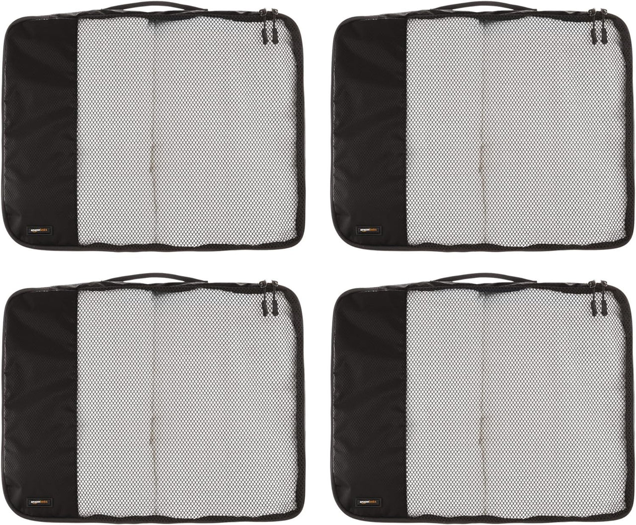 Packing Cubes for Suitcases, Travel Organisers, Zipper, 4-Piece Set Bags, Large, Black