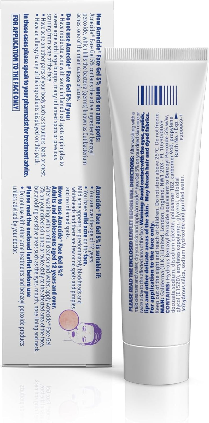 Face Gel 15 G, for Acne Treatment and Spot Treatment with 5 Percent Benzoyl Peroxide for Blackheads and Acne Prone Skin, 15 G (Pack of 1)