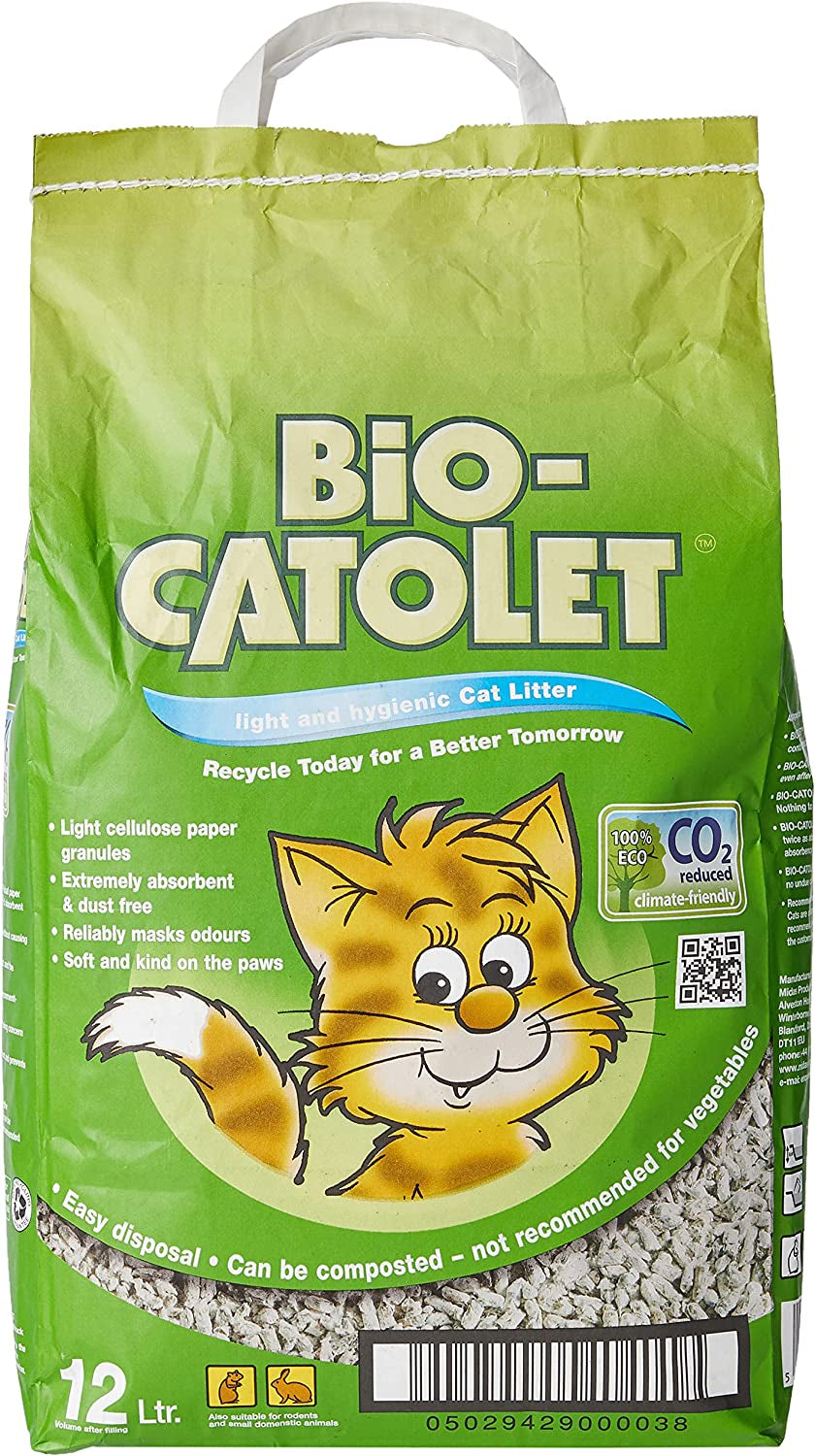 Light & Hygienic Recycled Paper Granules Cat Litter 12 Litre