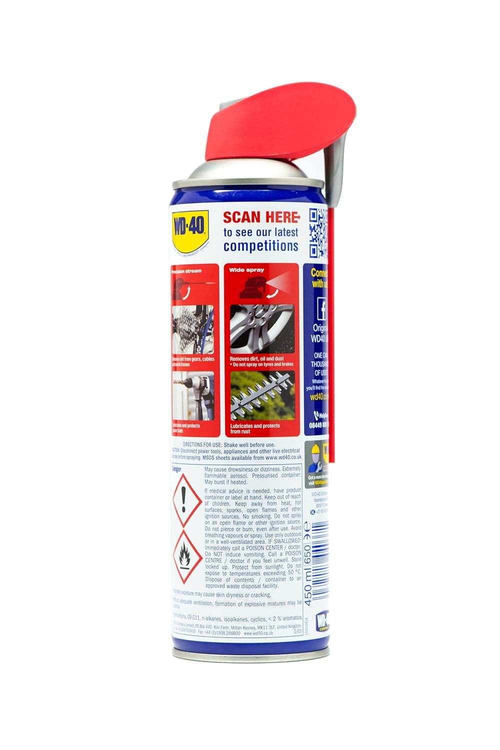 Multi-Use Smart Straw 450Ml Spray Aerosol Can Clean Rust Lubricant, Blue