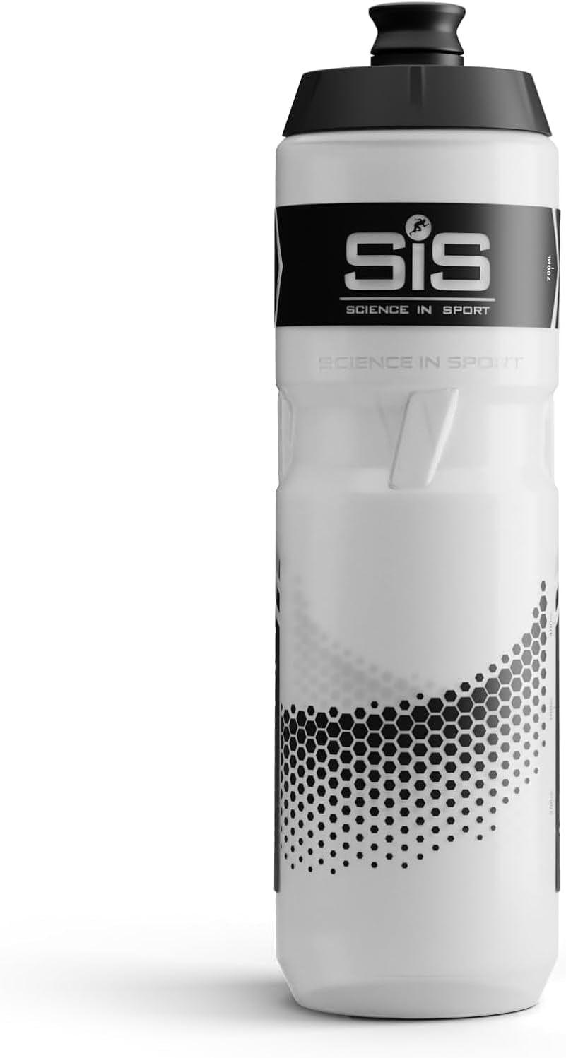 SIS Clear Sports Water Bottle, Plastic Water Bottle, Black Logo, Transparent Colour, 800 Ml