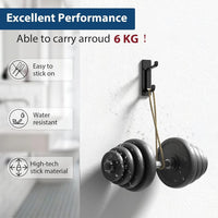 Thumbnail for Self Adhesive Hooks, Sticky Hooks Extra Strong, Hanging up to 6KG, Metal Stainless Heavy Duty Stick on Wall Door, for Towel Coat Hat Purse in Bathroom Shower Kitchen, Black, 4 Pack