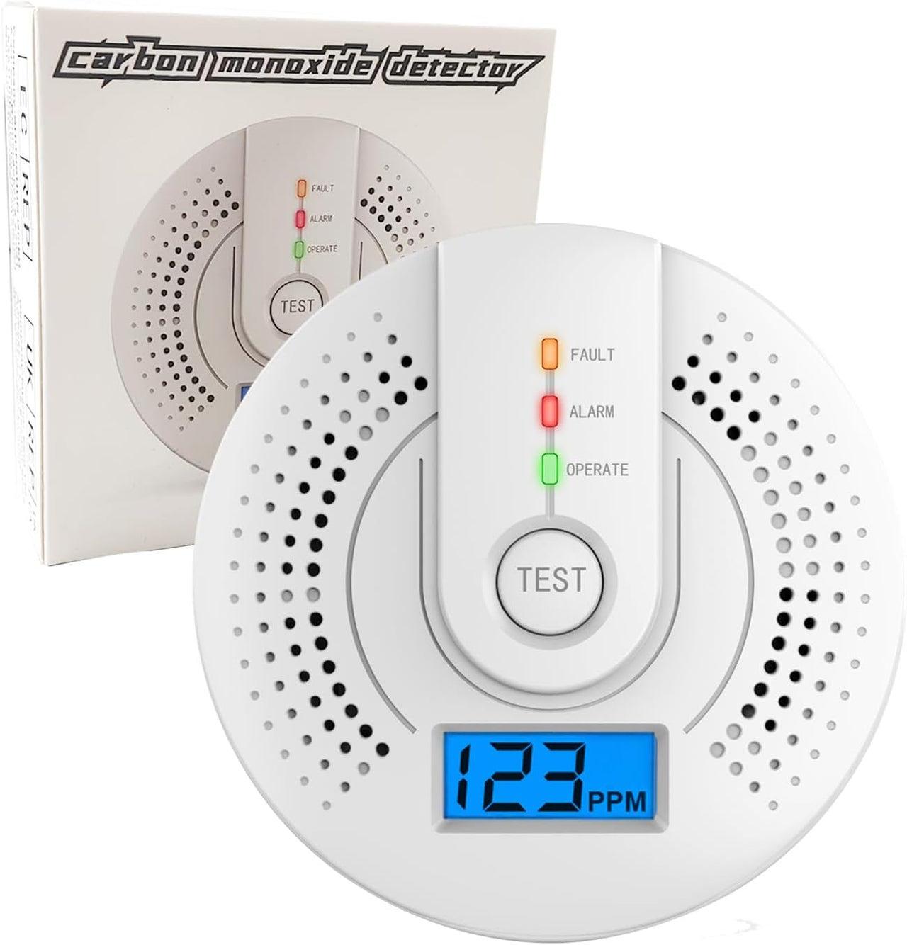 Carbon Monoxide Detector,Carbon Monoxide Alarm, CO Detector with LED Display, CO Alarms Monitor for Home Safety,Disaster Prevention Supplies(Aa Battery NOT Included) UK Patent No.: 6332482