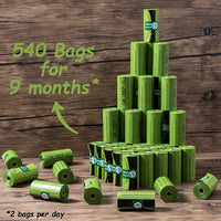 Thumbnail for Poo Bags for Dog Waste, 540 Extra Thick Strong 100% Leak Proof Biodegradable Dog Poo Bags (Green)