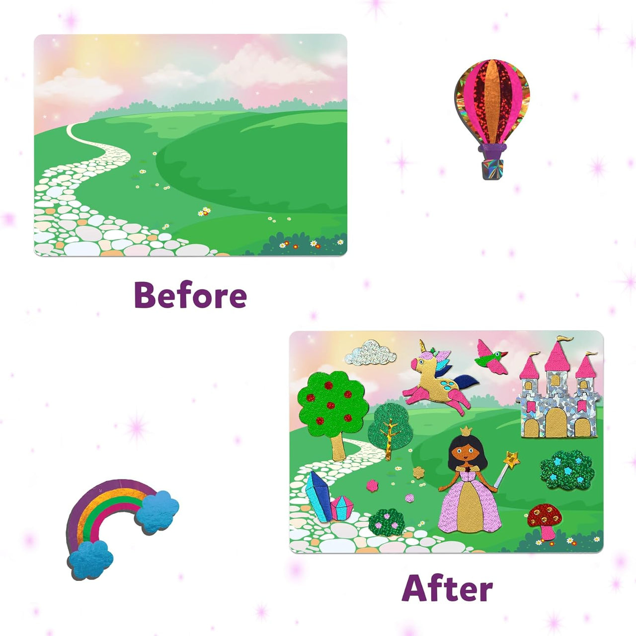 Art & Craft Activity - Foil Fun Unicorns & Princesses, No Mess Art for Kids, Craft Kits & Supplies, DIY Creative Activity, Gifts for Girls & Boys Ages 4, 5, 6, 7, 8, 9, Travel Toys