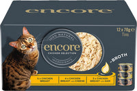 Thumbnail for 100% Natural Wet Cat Food, Multipack Chicken Selection in Broth (Pack of 12 X 70G Tins)