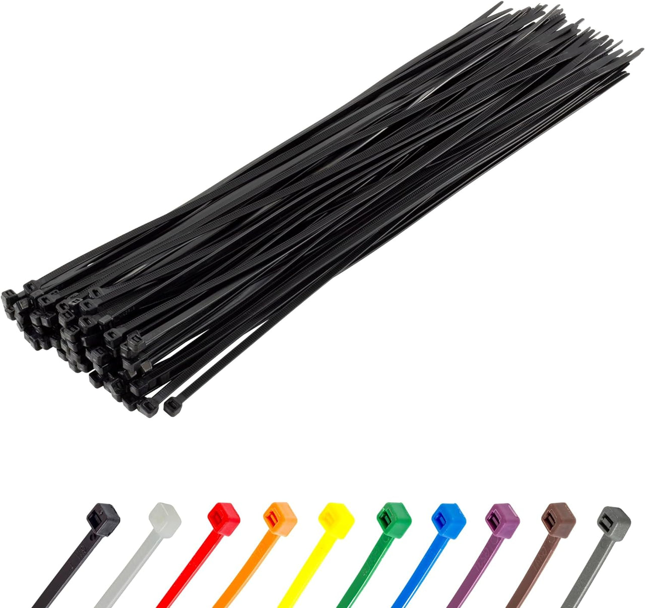 Black Cable Ties, 300Mm X 3.6Mm, Pack of 100, 12" Premium Nylon Zip Ties, Multi-Purpose Plastic Tie Wraps, Secure Self-Locking Mechanism, for Home, Garden, Office and DIY