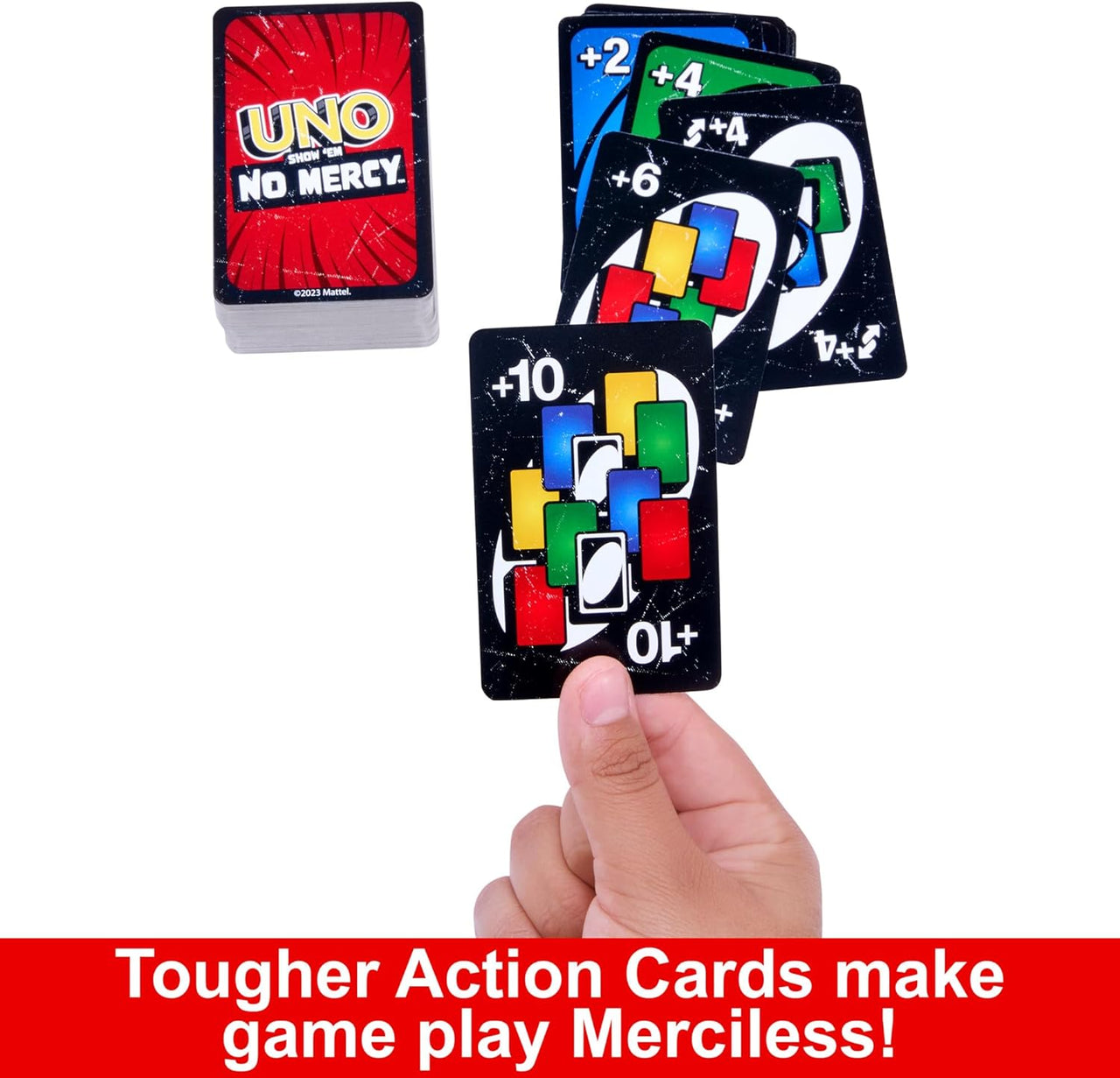 UNO Show ?Em No Mercy Card Game for Kids, Adults & Family Parties and Travel with Extra Cards, Special Rules and Tougher Penalties., HWV18