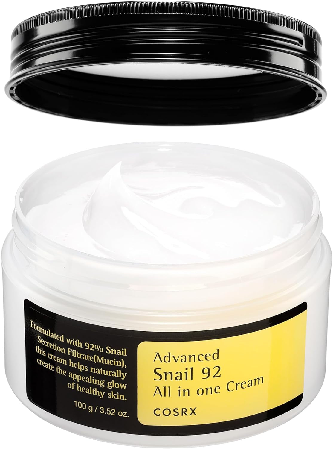 Advanced Snail 92 All in One Cream, 3.53 Oz/100G | Moisturizing Snail Mucin Secretion Filtrate 92% | Facial Moisturiser, Long Lasting, Deep & Intense Hydration, Korean Skin Care