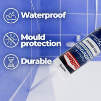 Thumbnail for Anti-Mould White, Waterproof Mould Protection Kitchen & Bathroom Sealant, Long-Lasting White Silicone Sealant, Powerful Shower Sealant, 1 X 274G Cartridge