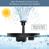 Thumbnail for Solar Fountain Pump 1W Solar Water Pump Floating Solar Powered Fountain Kit with 6 Nozzles