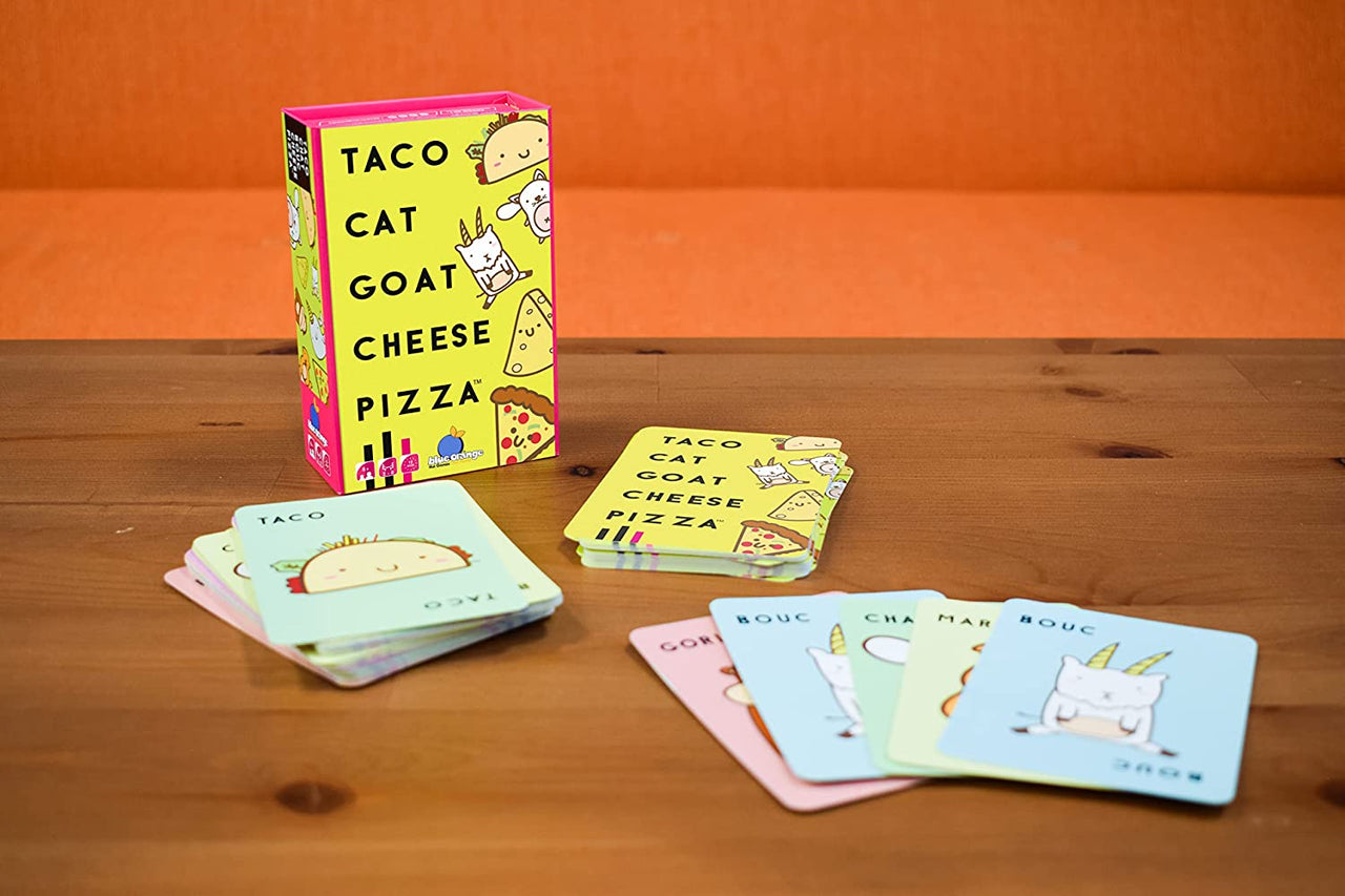 | Taco Cat Goat Cheese Pizza | Card Game | Ages 8+ | 2-8 Players | 10-30 Minute Playing Time