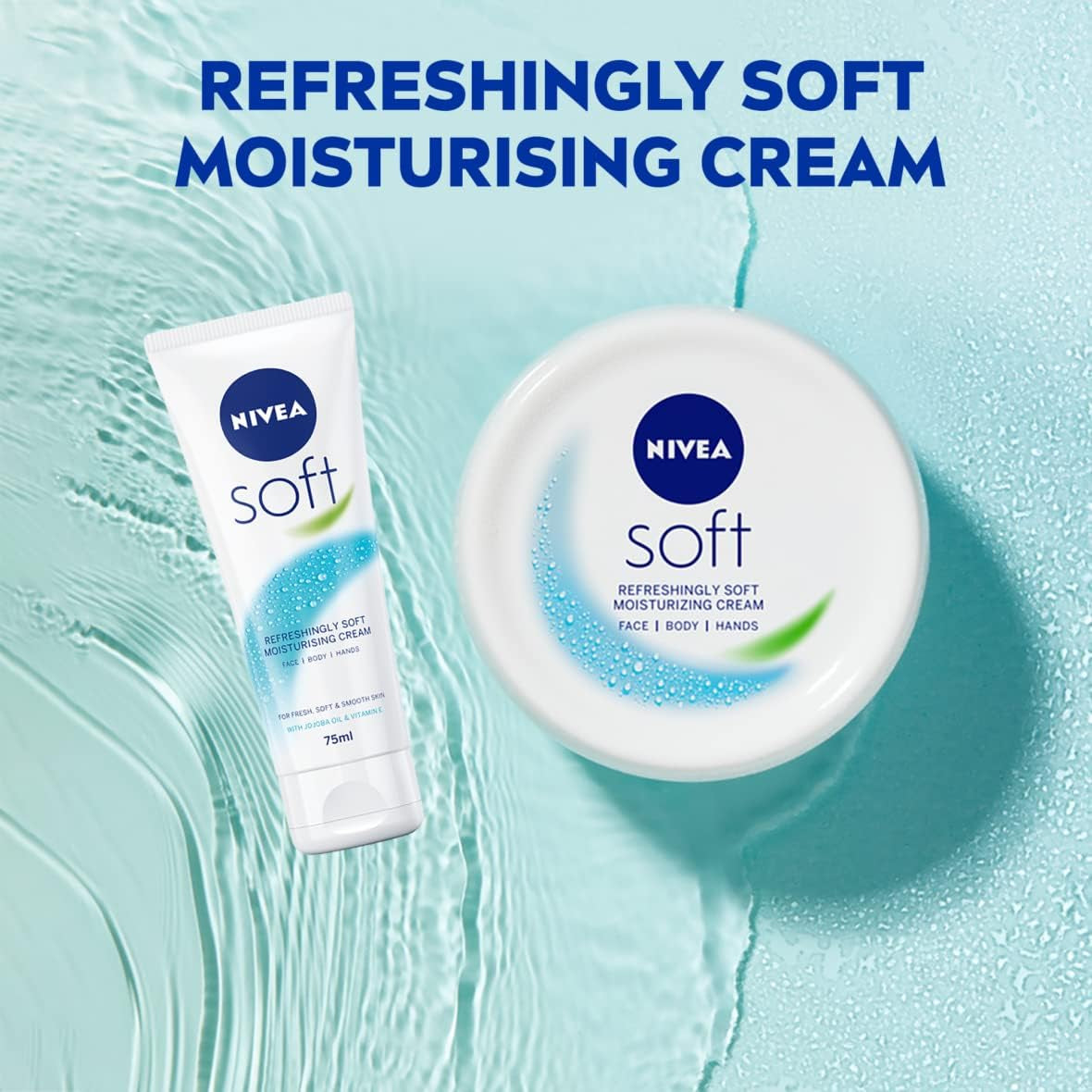 Soft Moisturising Cream (500Ml), a Moisturising Cream for Face, Body and Hands with Vitamin E and Jojoba Oil, Hand Cream Moisturises Deeply, All-Purpose Day Cream, 500 Ml (Pack of 1) White