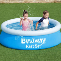 Thumbnail for 6Ft Fast Set Pool, above Ground Swimming Pool for Kids and Adults, Outdoor Inflatable Pool, 940L, Blue