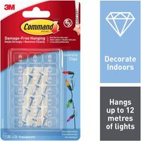 Thumbnail for Decorating Clips, Pack of 20 Mini Hooks and 24 Small Strips, Transparent - Hanging Clips for Decorations and Fairy Lights, Wall Adhesive - Damage Free