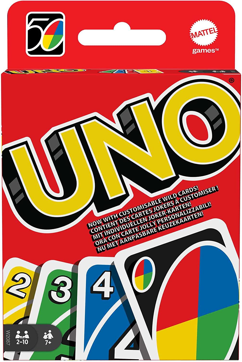 UNO, Classic Card Game for Kids and Adults for Family Game Night, Use as a Travel Game or Engaging Gift for Kids, 2 to 10 Players, Ages 7 and Up, W2087