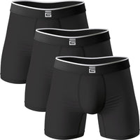 Thumbnail for Mens Boxers Bamboo anti Chafing Soft Comfortable Boxer Briefs Longer Leg - Boxer Shorts Multipack - Moisture Wicking Technology