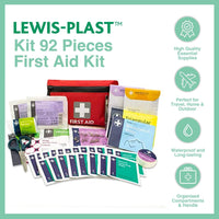 Thumbnail for Premium 92 Piece First Aid Kit - Safety Essentials for Travel, Car, Home, Camping, Work, Hiking & Holiday Red , Small