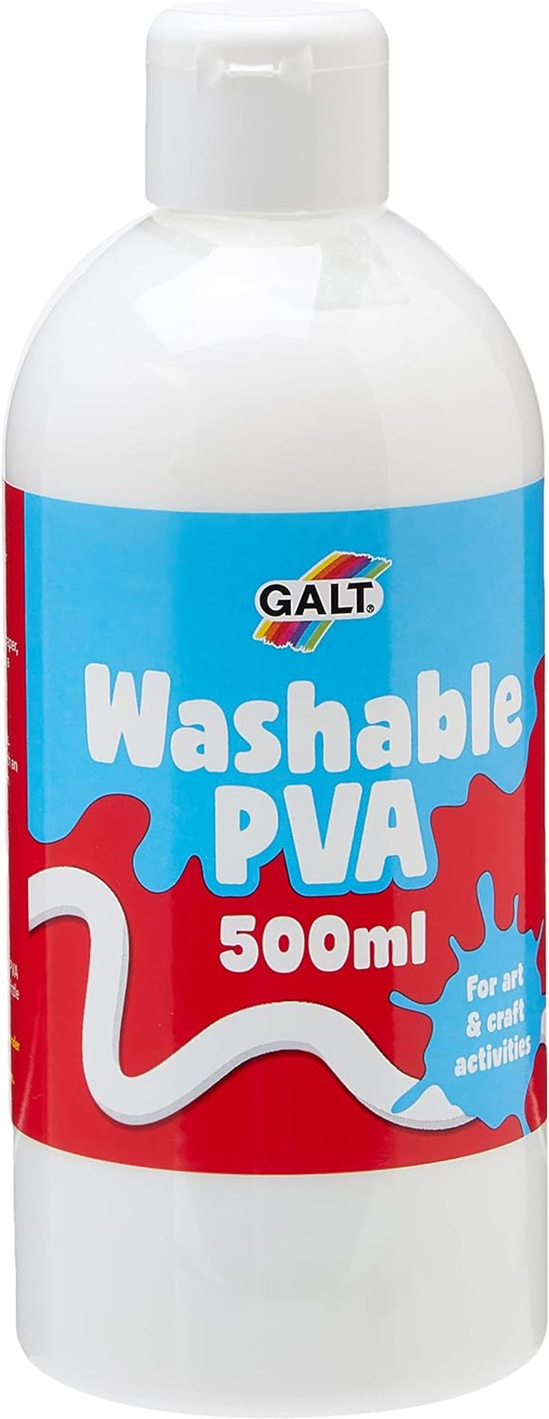 Washable PVA Glue for Crafting, 500Ml - Slime Making Easy Clean Kids Glue, Washes Out of Clothes - Clear Arts and Crafts Glue for Paper, Card, Wood and Fabrics - Children Safe, Ages 3 Years Plus