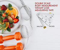 Thumbnail for Dual Sided Durable Measuring Tape for Body and Waist Measure Includes Free BMI Weight Control App and Ebook, Clothes Fabric Sewing Tape Made of Flexible Fiber Glass