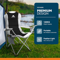 Thumbnail for 2 Pack Outdoor Camping Chair Set,120Kg Capacity, 3.3Kg per Chair, Waterproof Folding Chairs with Cup Holder & Side Pockets, Portable Chair for Garden, Fishing, Picnic Camping & Travel Comfort