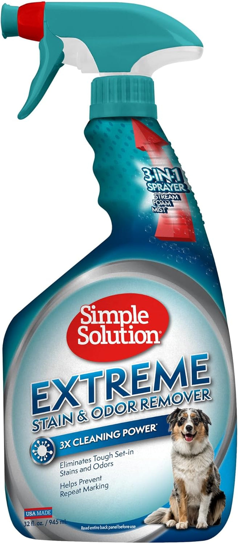 Extreme Pet Stain and Odour Remover, Enzymatic Cleaner with 3X Pro-Bacteria Cleaning Power - 945Ml