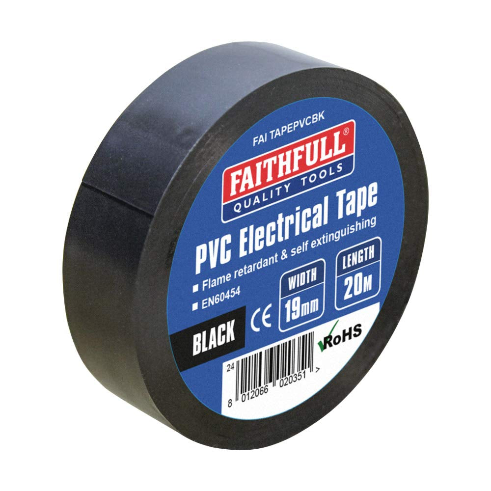 FAITAPEPVCBK Black PVC Electrical Tape 19 Mm X 20 M