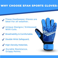 Thumbnail for Football Goalkeeper Gloves for Boys Kids Children Youth Soccer Goalie Glove with Super Grip Palms