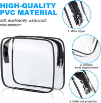 Thumbnail for 4-Pack Clear Wash & Makeup Bags TSA Approved Makeup Bags, PVC Waterproof Travel Wash Bags for Family, Men, Women (Largea, Medium, Small, Minimum)