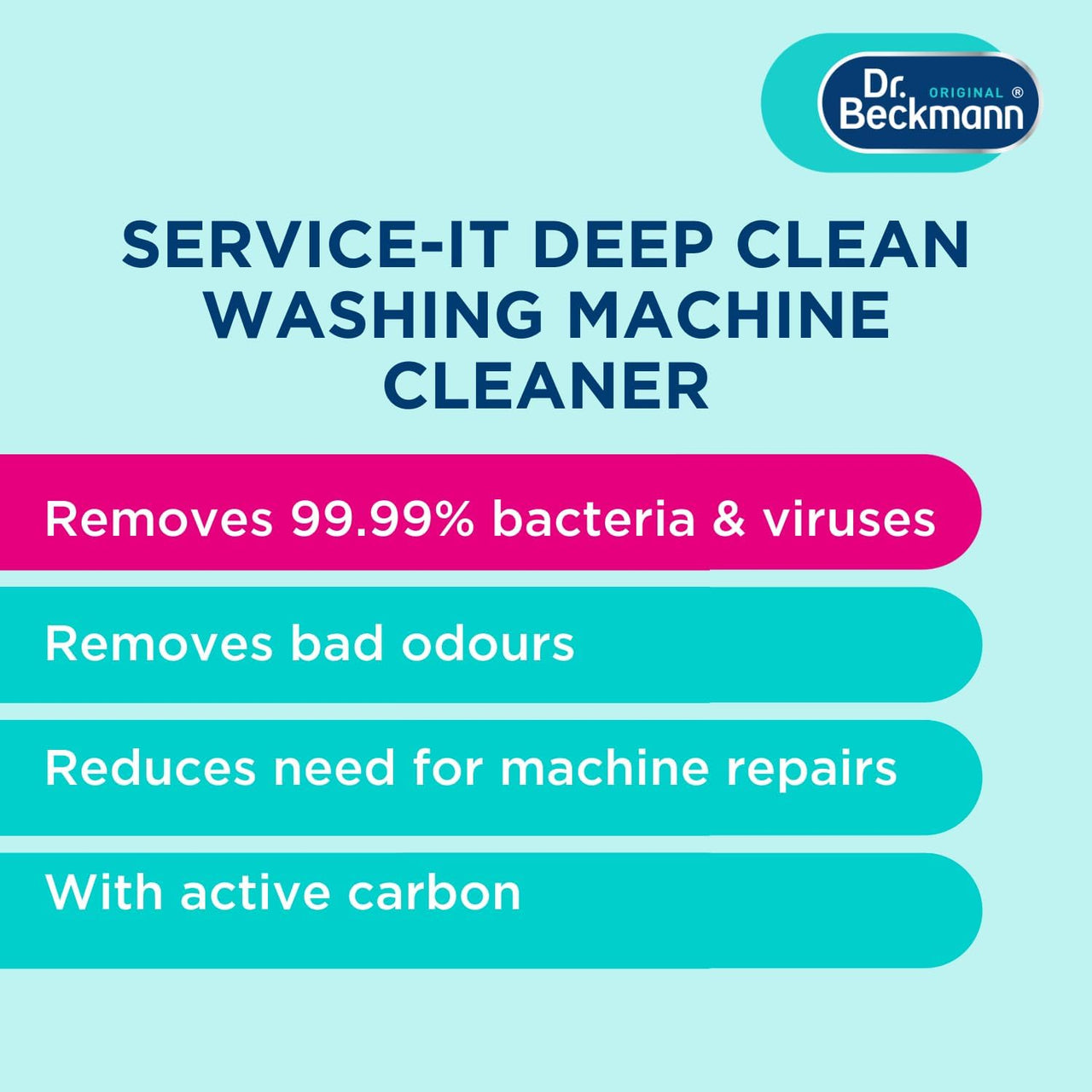 Service-It Deep Clean Washing Machine Cleaner | Removes 99,99 % of Bacteria and Fungi and Viruses | Eliminates Bad Odours | 250 G