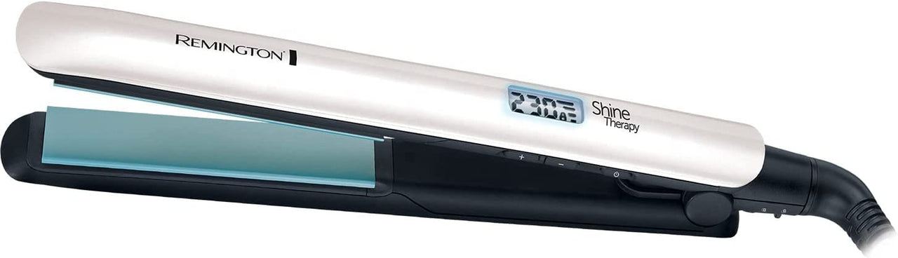 Shine Therapy Hair Straightener with Advanced Ceramic Coating Infused with Moroccan Argan Oil for Sleek & Smooth Glide, Floating Plates, Digital Display, 9 Settings 150°C–230°C, S8500