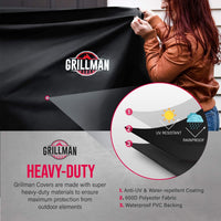 Thumbnail for Premium BBQ Cover, Gas Barbecue Cover Fits Weber BBQ, Char Broil, Outback & More, Waterproof, Heavy Duty, Windproof, Rip-Proof & UV Resistant Barbecue Covers (147L X 61W X 122H Cm, Black)