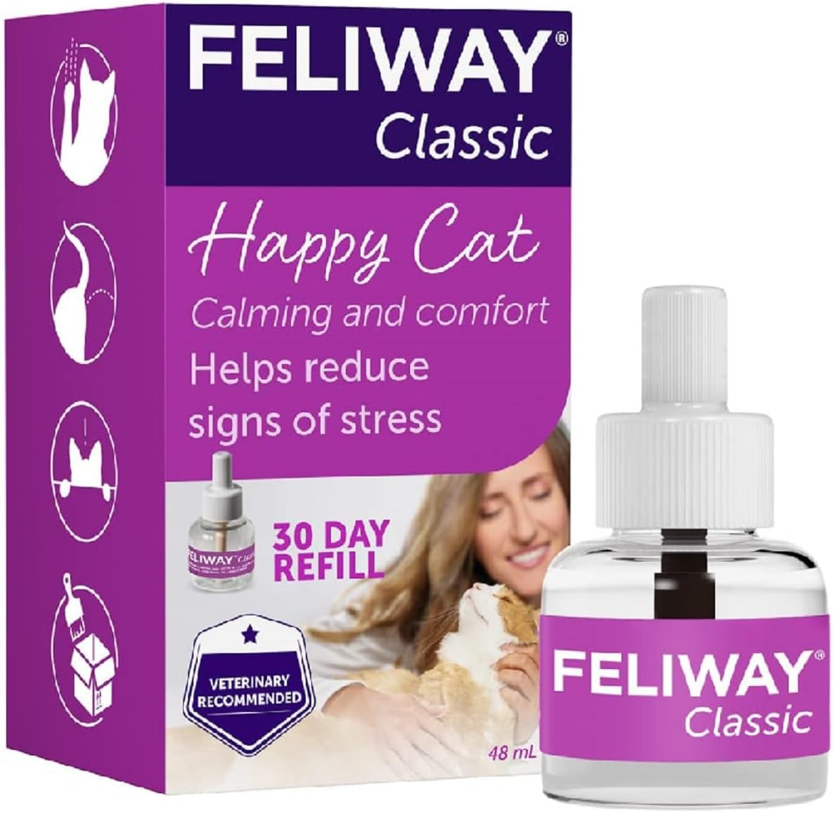 Classic 30 Day Refill Comforts Cats, Helps Solve Behavioural Issues and Stress/Anxiety in the Home - 48Ml