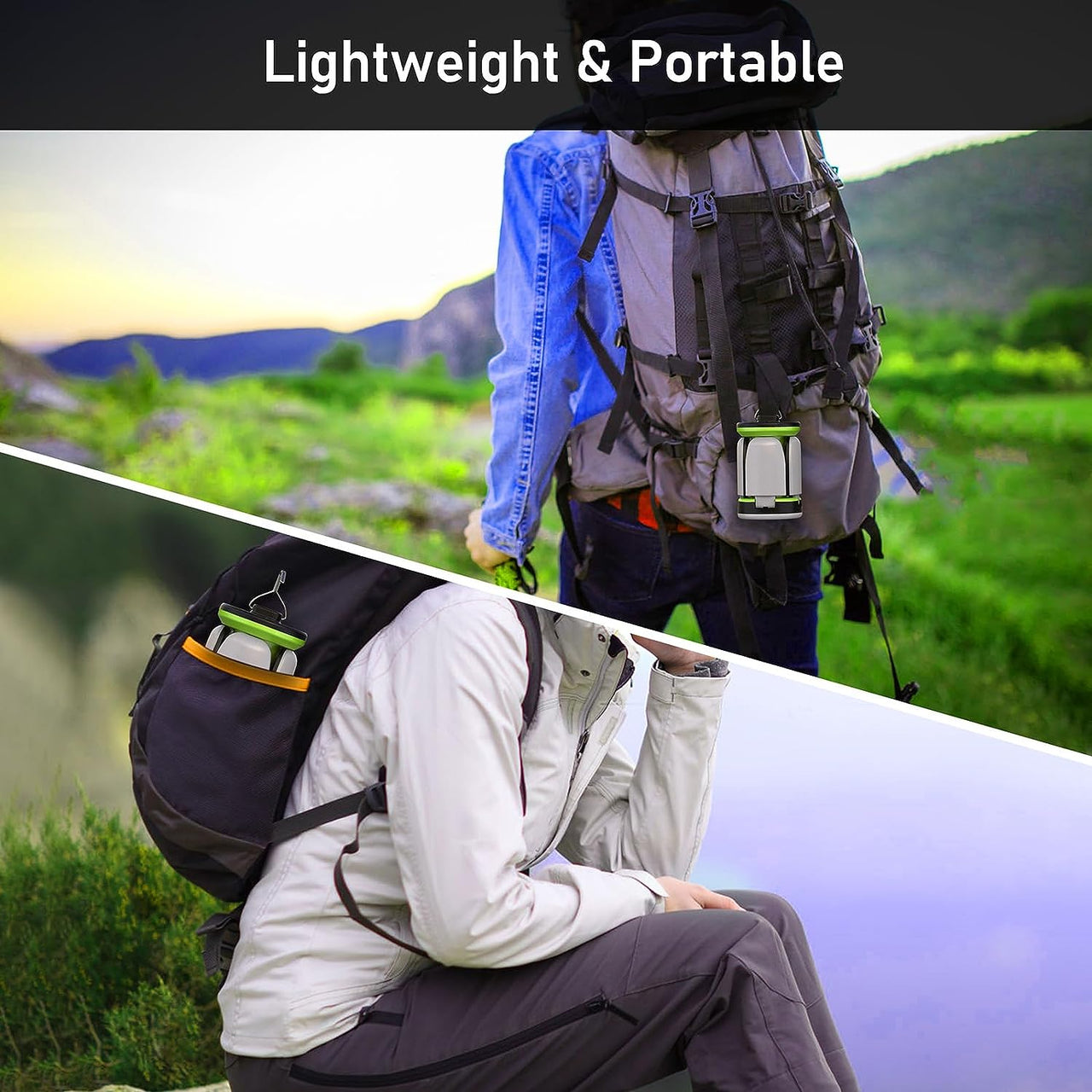 Camping Lantern Rechargeable, Camping Lights Lamp - 7 Light Modes 60 LED Ultra Bright LED Tent Light 10+ Hrs Battery Life for Camping, Emergency, Fishing, Hiking Etc.