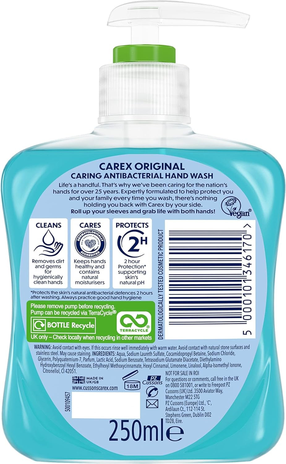 Original Antibacterial Hand Wash, Clean & Protect Hands, Bulk Buy, Pack of 6 X 250 Ml (Packaging May Vary)