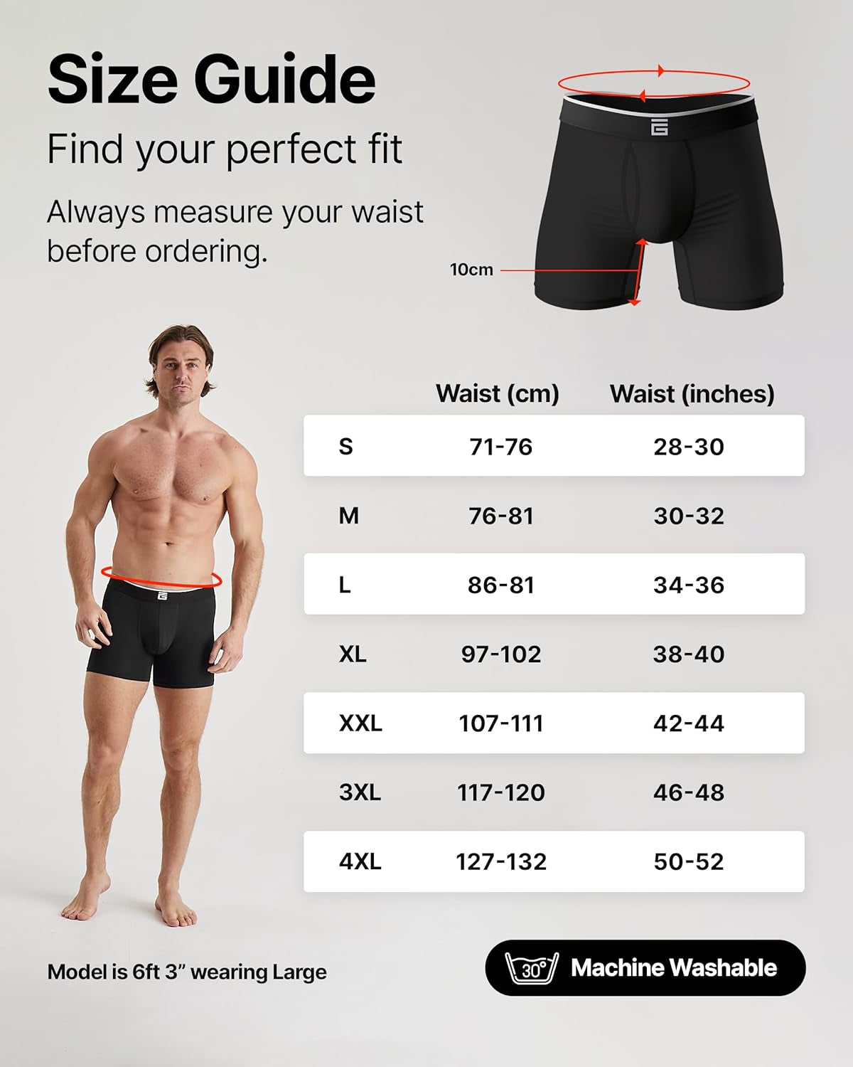 Mens Boxers Bamboo anti Chafing Soft Comfortable Boxer Briefs Longer Leg - Boxer Shorts Multipack - Moisture Wicking Technology