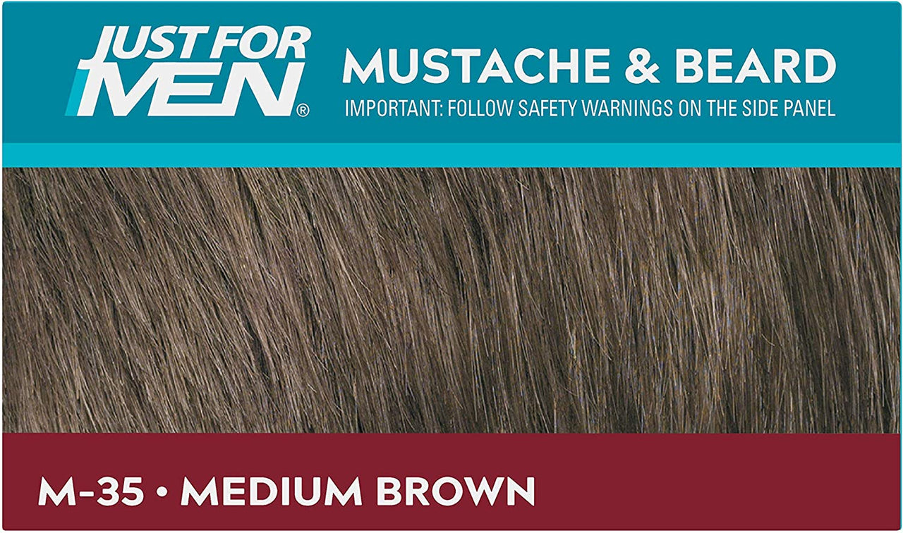 Moustache & Beard Medium Brown Dye, Eliminates Grey for a Thicker & Fuller Look – M35