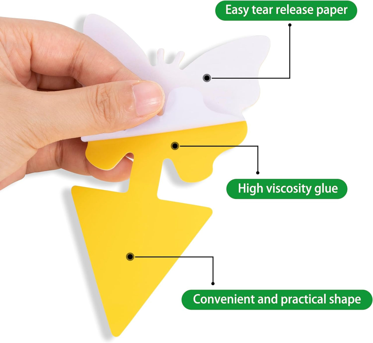 Fruit Fly Traps, Pack 30 Yellow Double-Sided Fungus Gnat Sticky Catcher for Plants Indoor and Outdoor Insects Fly Control - Non-Toxic, Waterproof